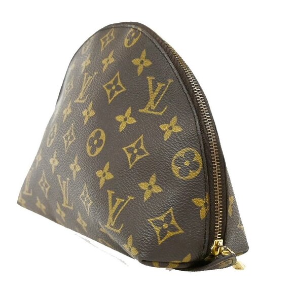 LOUIS VUITTON Trousse Demi Ronde Pouch Monogram Leather Brown M47520 68KB527 - Picture 4 of 14